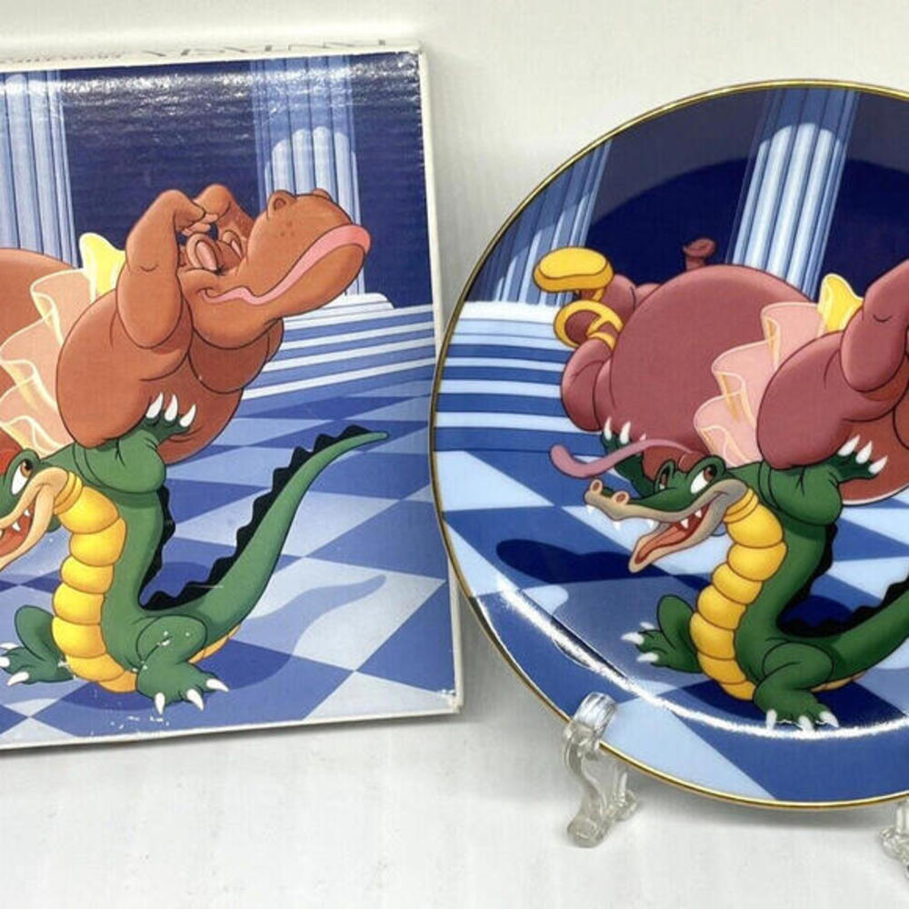 Disney Fantasia Hippo and Gator 50th Anniversary 6.5" Collector Plate JAPAN Made